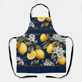 Tablier Lemons et fleurs méditerranéens de la Marine (Recto)