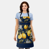 Tablier Lemons et fleurs méditerranéens de la Marine (Porté)