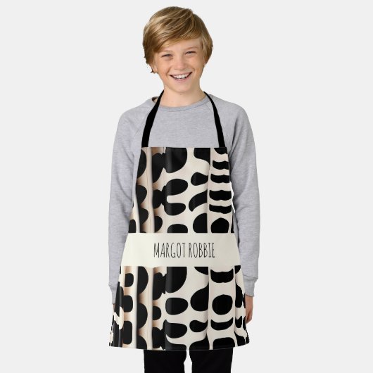 Tablier  léopard Beige Motif moderne (Porté)