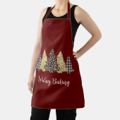 Tablier Leopard Cheetah Buffalo Plaid Christmas Trees (Insitu)