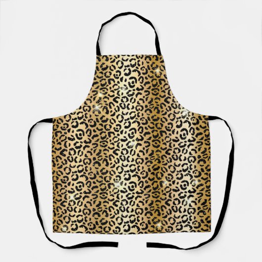Tablier Léopard de Parties scintillant noire en or (Recto)