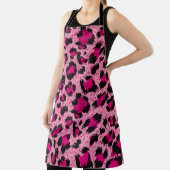 Tablier léopard rose de luxe, motif vintage. (Insitu)