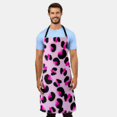 Tablier Léopard rose. Motif de peau animale. Leopard. Pant (Porté)