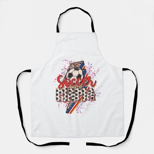 Tablier Leopard Soccer Mama Éclair Bolt Sport Maman Mothe (Recto)