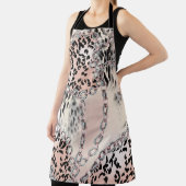 Tablier Léopard textile : Motif à chaîne florale. (Insitu)