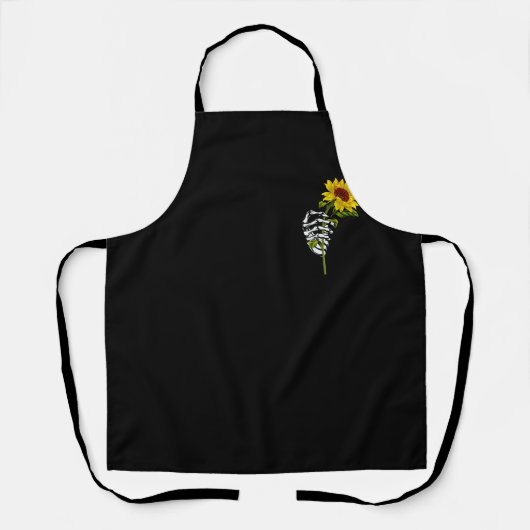 Tablier Léopard Tournesol Squelette Poche Halloween C (Recto)