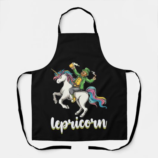 Tablier Lepricorne Lutin Licorne Fête de la Saint-Patrick (Recto)