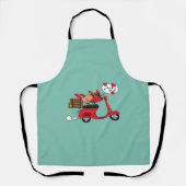 Tablier Les amoureux du Cardinal Rouge sur Scooter (Recto)