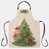 Tablier Les anges décorant l'arbre de Noël (Recto)