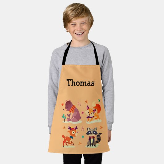 Tablier Les animaux de forêt mignons (Porté)