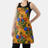 Tablier les années 70 Jaune fleuri rétro - botanique moder (Insitu)