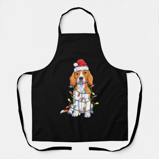 Tablier Les cadeaux de Noël des Beagles Père Noël (Recto)