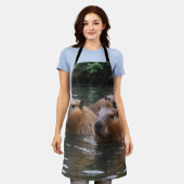 Tablier Les capybaras nagent dans la rivière, (Porté)