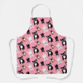 Tablier Les chiots français de Bulldog s'amusent rose (Recto)