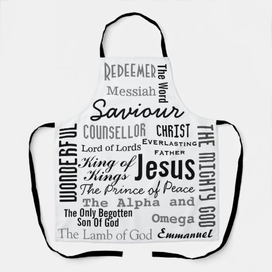 Tablier Les dix-sept noms de Jésus chrétien (Recto)