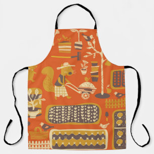 Tablier les écureuils sont dans le jardin, vintage dessin