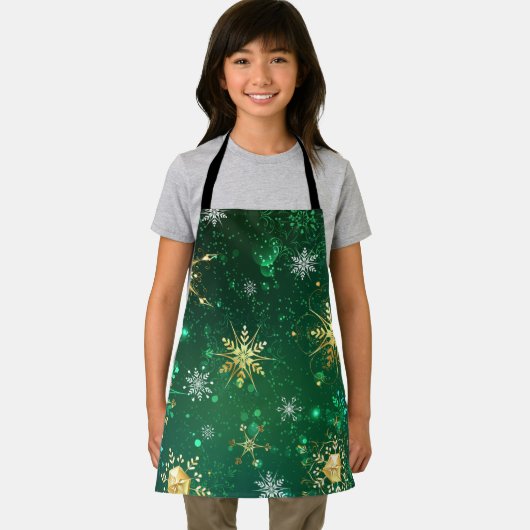 Tablier Les flocons dorés de Noël sur l'Arrière - plan ver (Insitu)