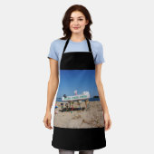 Tablier Les Fubby qui volent une pizza sur la plage. (Porté)