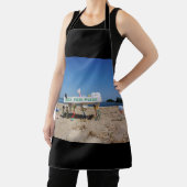 Tablier Les Fubby qui volent une pizza sur la plage. (Insitu)