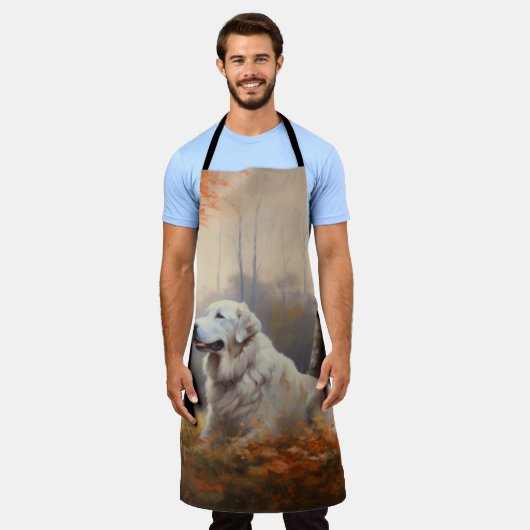 Tablier Les grandes Pyrénées à l'automne Feuilles automne  (Porté)