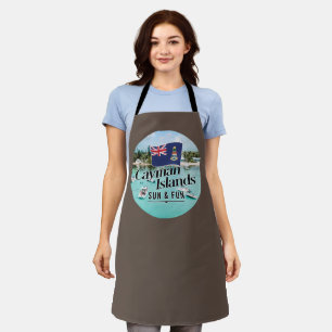 Tablier "Les Îles Caïmans Soleil & Amusement" Avec Drapeau