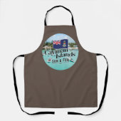 Tablier "Les Îles Caïmans Soleil & Amusement" Avec Drapeau (Recto)