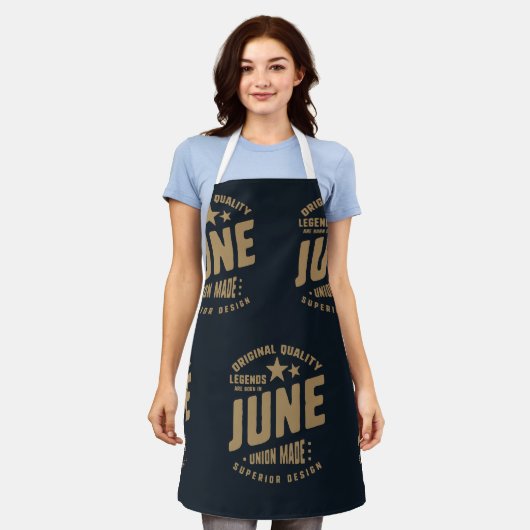 Tablier Les légendes sont nées en juin Qualité originale (Porté)