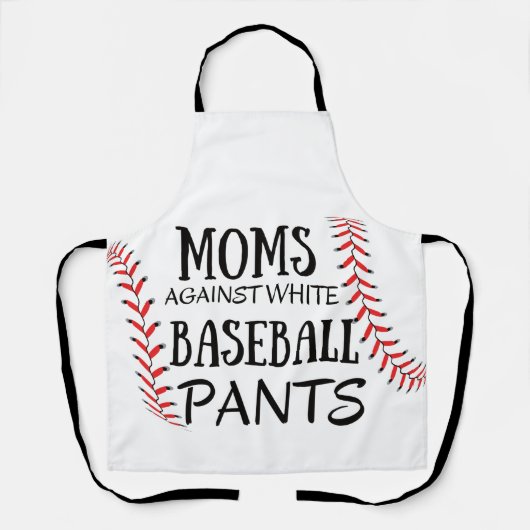 Tablier Les mamans contre les pantalons de baseball blanc (Recto)