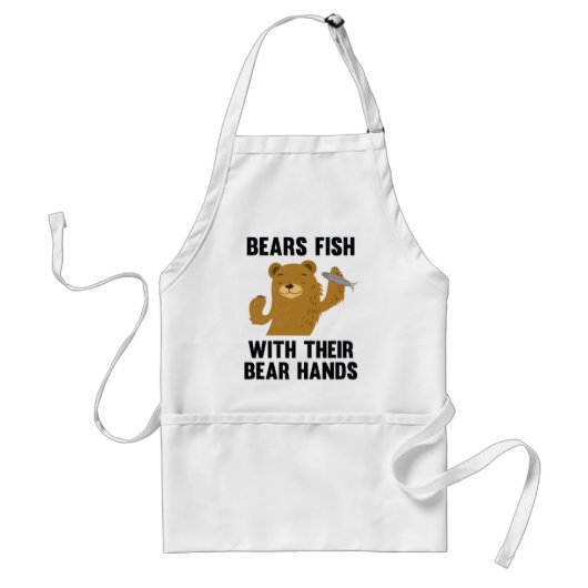 Tablier Les ours pêchent avec leurs mains d'ours (Devant)