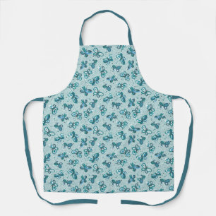 Tablier Les papillons Doodle - turquoise - motif.