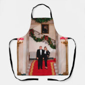 Tablier Les pas de Noël Président Donald Trump & Melania (Recto)