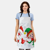 Tablier Les personnages de Noël de père Noël et Elf (Porté)