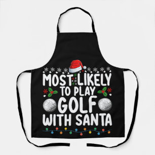 Tablier Les Plus Probables De Jouer Au Golf Avec Père Noël