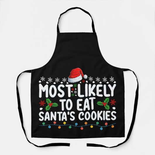 Tablier Les Plus Susceptibles De Manger Père Noël Cookies  (Recto)