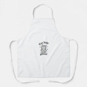 Tablier Les poils de chat sont mes paillettes Fou apron de