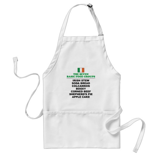 Tablier Les sept groupes alimentaires de base Funny Irish (Devant)