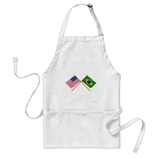 Tablier Les USA et drapeaux croisés par Brésil (Devant)