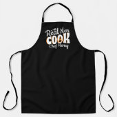 Tablier Les vrais hommes cuisinent Script Noir Blanc Cadea (Recto)