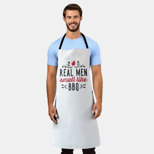 Tablier Les vrais hommes sentent comme le barbecue (Porté)