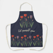 Tablier Let Yourself Grow Floral Heart Tulips Art (Recto)