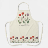 Tablier Let Yourself Grow Floral Heart Tulips Art (Recto)