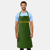 Tablier Let's Cook Olive Green  Kitchen Craft Chef  (Porté)