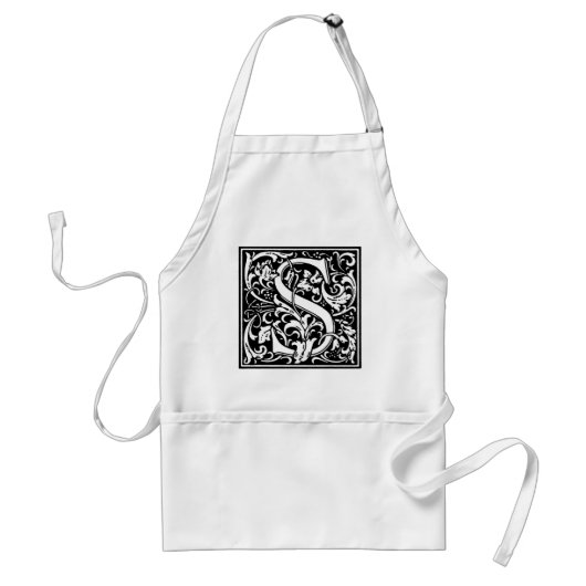 Tablier Lettre alphabet style Renaissance S (Devant)
