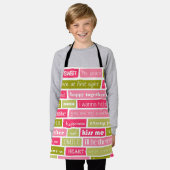 Tablier LETTRE D'AMOUR ROSE ET VERT Apron (Porté)