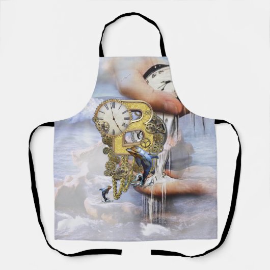 Tablier Lettre d'anniversaire B Steampunk (Recto)