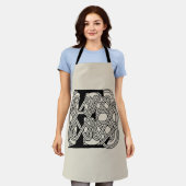 Tablier Lettre E Noeud Celtique Monogramme Vintage (Porté)