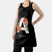 Tablier LETTRE Florale D'Aquarelle Vibrante A Apron Monogr (Insitu)
