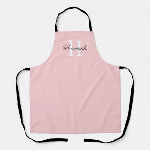 Tablier Lettre initiale de monogramme avec nom rose