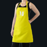 Tablier Lettre initiale de monogramme personnalisé jaune m<br><div class="desc">Lettre initiale monogramme personnalisé moderne Apron. Lettre initiale blanche entièrement personnalisable sur un arrière - plan de couleur unie jaune vif. Toutes les couleurs sont modifiables. Unisexe. Disponible en plusieurs tailles. Idéal pour les cuisiniers, chefs, poteries, céramiques, arts et artisanat, travail, cuisine, cuisine, boulangerie, barbecue, grill, mais aussi les entreprises...</div>
