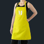 Tablier Lettre initiale de monogramme personnalisé jaune m<br><div class="desc">Lettre initiale monogramme personnalisé moderne Apron. Lettre initiale blanche entièrement personnalisable sur un arrière - plan de couleur unie jaune vif. Toutes les couleurs sont modifiables. Unisexe. Disponible en plusieurs tailles. Idéal pour les cuisiniers, chefs, poteries, céramiques, arts et artisanat, travail, cuisine, cuisine, boulangerie, barbecue, grill, mais aussi les entreprises...</div>